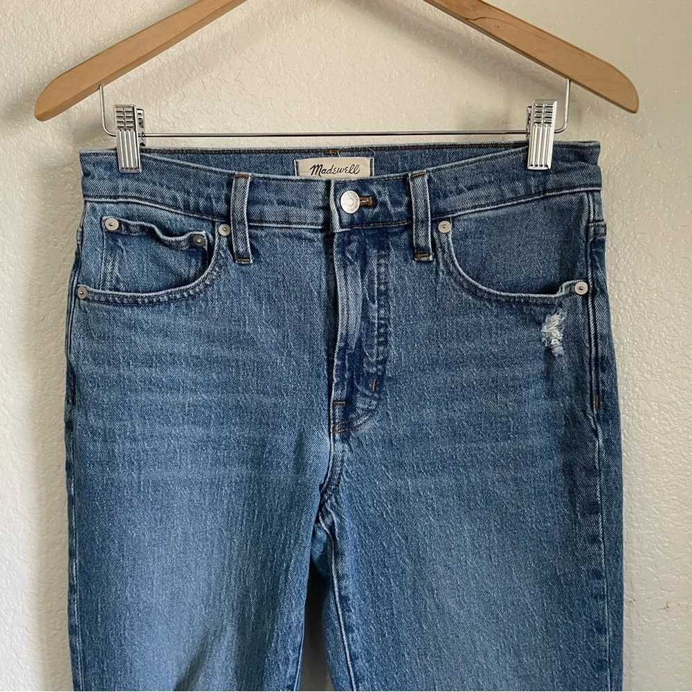 Madewell Mid Rise Perfect Vintage Jeans Ripped Distressed Blue Denim ND511 27